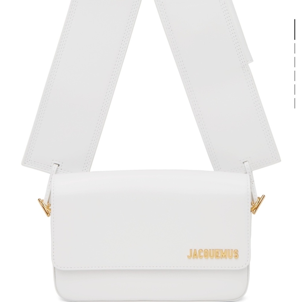Jacquemus White and Gold Mini Bag with Flap Closure - Picture 3 of 10